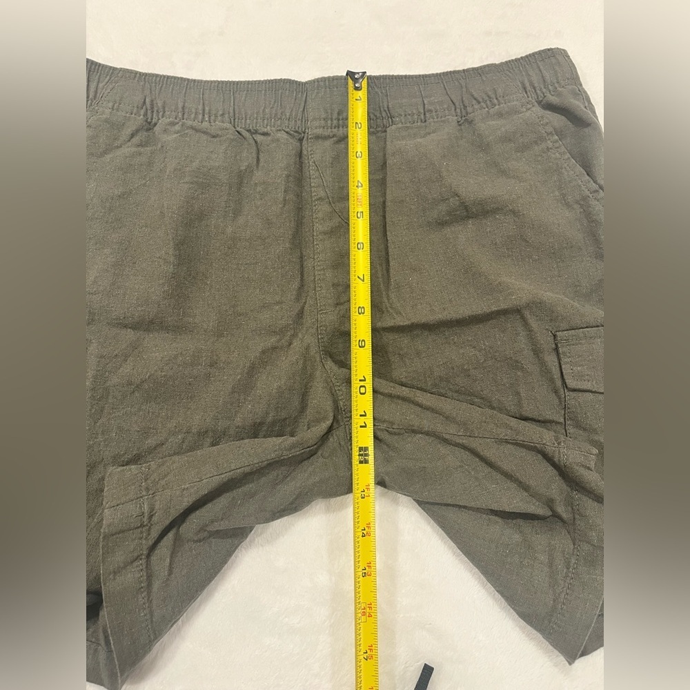 Goodfellow & Co Men’s Olive Green Linen Blend Cargo Shorts - Size Medium - Picture 7 of 8